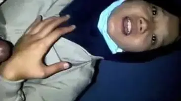 Jilbab Biru Mesum Pake Jaket poster
